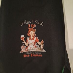 Retro Black Apron When I Said I Do Print